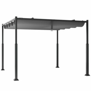 Costway  Εξωτερική Πέργκολα 310 x 310 cm με Επεκτάσιμο Σκίαστρο και Ανθεκτική Κατασκευή NP11860GR