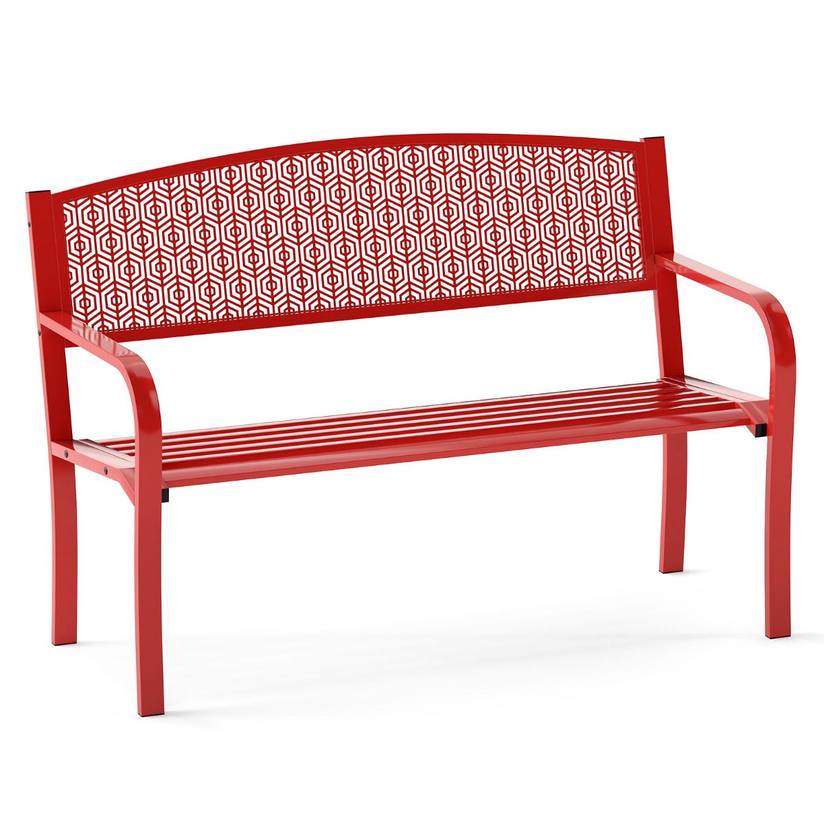 Costway Διώδιος Μεταλλικός Πάγκος Κήπου με Μπράτσα Costway Διώδιος Μεταλλικός Πάγκος Κήπου με Μπράτσα