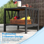 Costway Υπαίθριο Ανθεκτικό Τραπεζάκι με Σχισμή Ομπρέλας και Αποθήκευση 52 x 46 x 45 εκ. NP12616 - Image 5