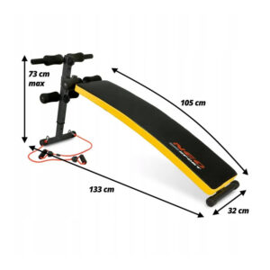 Πάγκος Κοιλιακών και Ασκήσεων Sit Up με 2 Λάστιχα Αντίστασης 133 x 52 x 73 cm Neo-Sport NS-08G - Image 3