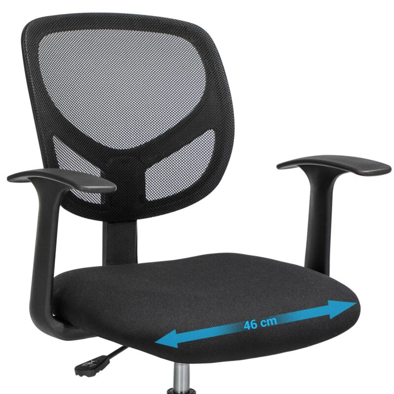 SONGMICS Εργονομική Καρέκλα Γραφείου, Μαύρη, 55-75 cm, OBN25BK  - Image 5