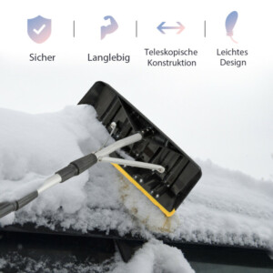 Costway Χιονοανθεκτική Τσουγκράνα Οροφής με Ρυθμιζόμενη Λαβή και Μεγάλη Λεπίδα OP3876