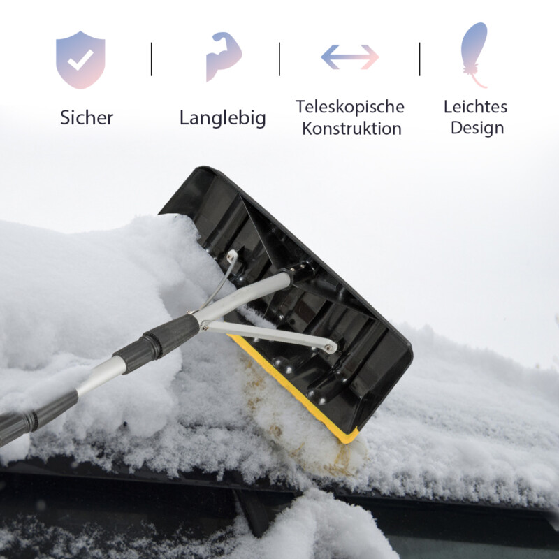 Costway Χιονοανθεκτική Τσουγκράνα Οροφής με Ρυθμιζόμενη Λαβή και Μεγάλη Λεπίδα OP3876