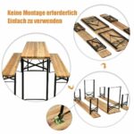 Costway 178 cm Μακρύ Τραπέζι Μπύρας με Σετ Καθισμάτων 3-Τεμαχίων Πτυσσόμενο Σετ Πικνίκ Τραπέζι και Πάγκοι OP70433 - Image 3