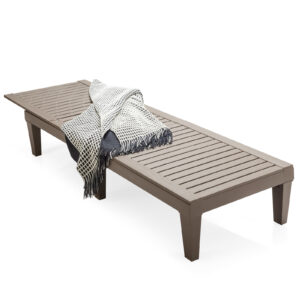 Costway  Ξαπλώστρα κήπου με ρυθμιζόμενη πλάτη 190 x 57.5 x 29cm Καφέ OP70808CF - Image 2