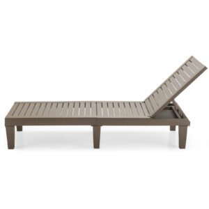 Costway  Ξαπλώστρα κήπου με ρυθμιζόμενη πλάτη 190 x 57.5 x 29cm Καφέ OP70808CF - Image 5