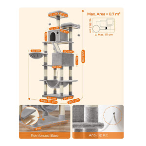 Δέντρο Γάτας - Ονυχοδρόμιο 60 x 50 x 206 cm Feandrea PCT190W01 - Image 5