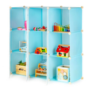 Σύστημα Αποθήκευσης - Παιδική Αρθρωτή Ραφιέρα με 9 Κύβους 109 x 37 x 109 cm Χρώματος Γαλάζιο ModernHome PJJCBS0009-09A - Image 2
