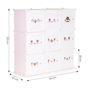 Σύστημα Αποθήκευσης - Παιδική Αρθρωτή Ραφιέρα με 9 Κύβους 110 x 37 x 110 cm ModernHome PJJCBS0009-09C - Image 3