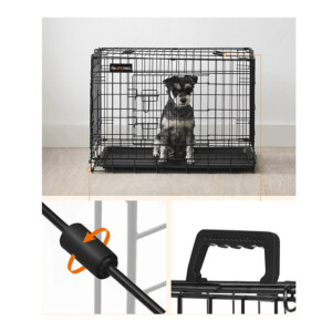 Αναδιπλούμενο Μεταλλικό Κλουβί Σκύλου με 2 Πόρτες 77.5 x 48.5 x 55.5 cm Feandrea PPD42H - Image 5