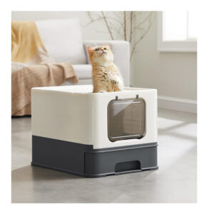 Φορητή Κλειστή Τουαλέτα Γάτας 54.3 x 42.5 x 37.8 cm Feandrea PPT001W01 - Image 2