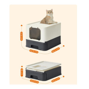 Φορητή Κλειστή Τουαλέτα Γάτας 54.3 x 42.5 x 37.8 cm Feandrea PPT001W01 - Image 3