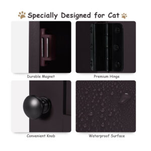 Ξύλινο Ντουλάπι 2 Επιπέδων για Αμμολεκάνη Γάτας 60 x 53 x 90 cm Costway PV10001CF - Image 2