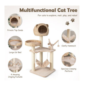 Δέντρο Γάτας - Ονυχοδρόμιο 49.5 x 49.5 x 121 cm Costway PV10069NA - Image 2