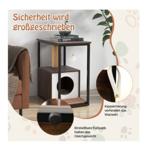 Μεταλλικό Έπιπλο - Ονυχοδρόμιο Γάτας με Σπιτάκι 60 x 36 x 66 cm Costway PV10134CF - Image 3