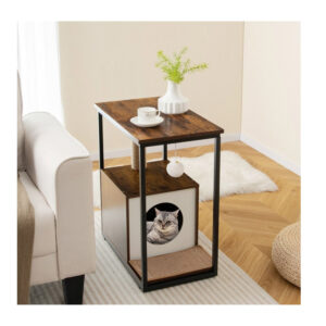 Μεταλλικό Έπιπλο - Ονυχοδρόμιο Γάτας με Σπιτάκι 60 x 36 x 66 cm Costway PV10134CF - Image 5