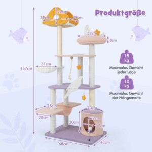 Δέντρο Γάτας - Ονυχοδρόμιο 167 cm  COSTWAY PV10139PU - Image 4