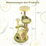 Costway  Πύργος γάτας Avocado-Kratzbaum με ιδιωτική κατοικία 59 x 59 x 125 cm. PV10258GN - Image 3