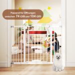 Costway Προστατευτικό Κάγκελο Σκάλας για Κατοικίδια με Επεκτάσεις Λευκό PW10148WH - Image 5
