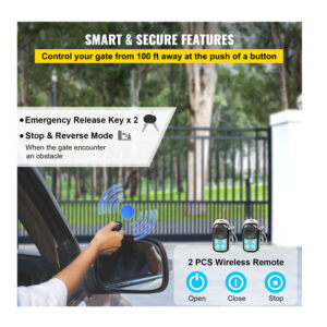 Αυτόματο Μοτέρ Συρόμενης Γκαραζόπορτας έως 600 Kg με 2 Τηλεχειριστήρια VEVOR PYLLJ000000000001V2 - Image 5
