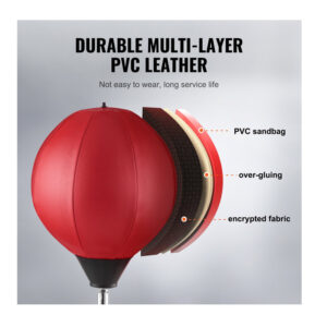 Σετ Επιδαπέδιο Αχλάδι Πυγμαχίας με Γάντια 430 x 430 x 1170-1460 mm VEVOR QJDXLXDPLSQJD2KI1V0 - Image 3