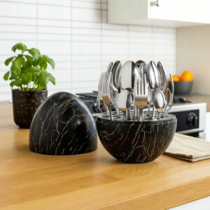 Rosa Bella Σετ μαχαιροπήρουνων 24 τεμαχίων από ανοξείδωτο ατσάλι σε Θήκη Marble RB-730 - Image 4