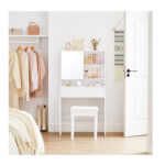 Ξύλινο Μπουντουάρ με Καθρέπτη 70 x 40 x 136 cm VASAGLE RDT118W01 - Image 3