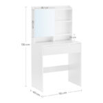 Ξύλινο Μπουντουάρ με Καθρέπτη 70 x 40 x 136 cm VASAGLE RDT118W01 - Image 4