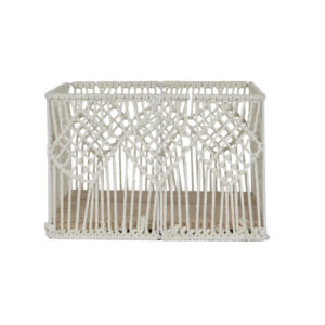 Σετ Μεταλλικά/Βαμβακερά Ορθογώνια Καλάθια Αποθήκευσης Nesting Boho 37 x 27 x 21 cm 3 τμχ Home Deco Factory RG0022 - Image 3