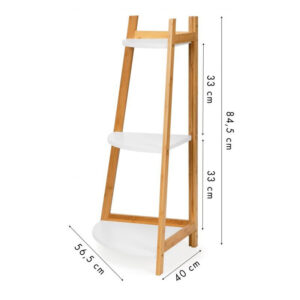 Γωνιακή Ξύλινη Ραφιέρα από Μπαμπού με 3 Ράφια 56.5 x 40 x 84.5 cm ModernHome RH2006-49 - Image 2