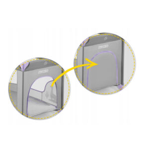 Πτυσσόμενο Παρκοκρέβατο Ταξιδιού 125 x 65 x 78 cm Ricokids RK-240-Grey-Lavender - Image 2