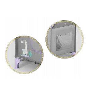 Πτυσσόμενο Παρκοκρέβατο Ταξιδιού 125 x 65 x 78 cm Ricokids RK-240-Grey-Lavender - Image 3