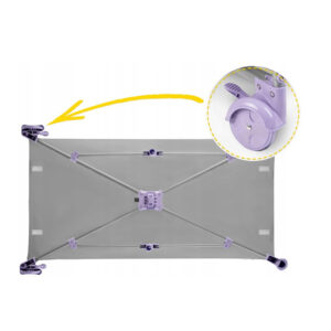 Πτυσσόμενο Παρκοκρέβατο Ταξιδιού 125 x 65 x 78 cm Ricokids RK-240-Grey-Lavender - Image 5