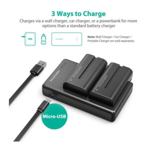 Σετ Επαναφορτιζόμενες Μπαταρίες Φωτογραφικών Μηχανών Sony 2900 mAh 7.2 V 2 τμχ RAVPower RP-BC006 - Image 2