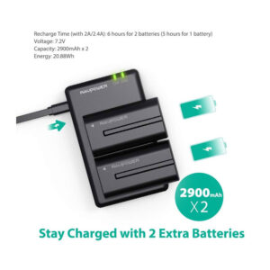 Σετ Επαναφορτιζόμενες Μπαταρίες Φωτογραφικών Μηχανών Sony 2900 mAh 7.2 V 2 τμχ RAVPower RP-BC006 - Image 3