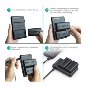 Σετ Επαναφορτιζόμενες Μπαταρίες Φωτογραφικών Μηχανών Sony 2900 mAh 7.2 V 2 τμχ RAVPower RP-BC006 - Image 4