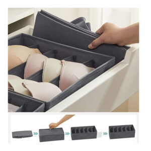 Σετ Πτυσσόμενα Κουτιά Αποθήκευσης για Εσώρουχα και Κάλτσες 8 τμχ Songmics RUS08GY - Image 2