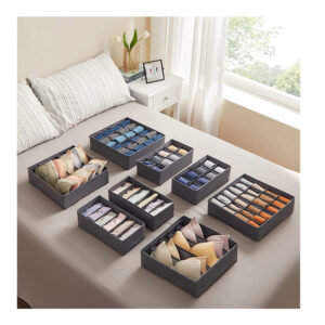 Σετ Πτυσσόμενα Κουτιά Αποθήκευσης για Εσώρουχα και Κάλτσες 8 τμχ Songmics RUS08GY - Image 3