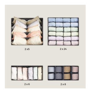 Σετ Πτυσσόμενα Κουτιά Αποθήκευσης για Εσώρουχα και Κάλτσες 8 τμχ Songmics RUS08GY - Image 5