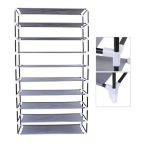 Stand Αποθήκευσης 40 Ζευγαριών Παπουτσιών Χρώματος Γκρι 88 x 28 x 160 cm Songmics RXJ36G - Image 3