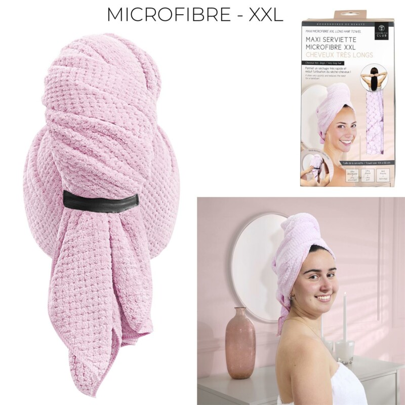 COSMETIC CLUB Πετσέτα Μικροϊνών XXL για Μακριά Μαλλιά COSMETIC CLUB Πετσέτα Μικροϊνών XXL για Μακριά Μαλλιά