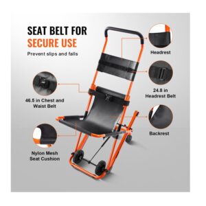 Πτυσσόμενη Τροχήλατη Καρέκλα Μεταφοράς Ασθενών έως 158 Kg 855 x 530 x 1350 mm VEVOR SDLYPLCLDS00510S6V0 - Image 5