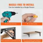 Πτυσσόμενα Ράφια VEVOR 24” 2τμχ, Αντοχή 300lbs, Μαύρα Ατσάλινα Στηρίγματα  SJZJGBZJYGHW9SCUQV0 - Image 5