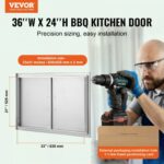 Πόρτα BBQ VEVOR 915x610mm Ανοξείδωτη Διπλή για Εξωτερική Κουζίνα  SMMBSCJMYS36WMLACV0 - Image 2