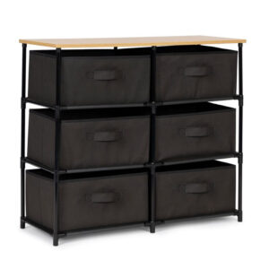 Μεταλλική Συρταριέρα με 6 Υφασμάτινα Συρτάρια 75 x 30 x 67 cm ModernHome SNJ763068-Dgrey - Image 4