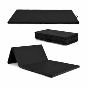 Costway Πτυσσόμενο Στρώμα Ασκήσεων 240x120x5 cm με Βέλκρο & 2 Χειρολαβές Μαύρο SP36183BK