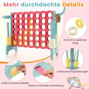 Costway  Γιγαντιαίο Σετ Παιχνιδιού 4-σε-Σειρά με Πολλαπλές Λειτουργίες για Εσωτερική & Εξωτερική Χρήση SP38111NY - Image 4