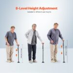 VEVOR Πτυσσόμενο μπαστούνι βάδισης με 8 επίπεδα ύψους και περιστρεφόμενη βάση με 4 άκρες. SZKZD4JWXDZBY6QAOV0 - Image 3
