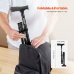 VEVOR Πτυσσόμενο μπαστούνι βάδισης με 8 επίπεδα ύψους και περιστρεφόμενη βάση με 4 άκρες. SZKZD4JWXDZBY6QAOV0 - Image 5