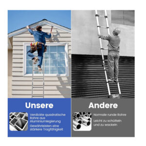 Πολυμορφική Τηλεσκοπική Σκάλα Αλουμινίου 3.7 m Costway TH10023 - Image 5